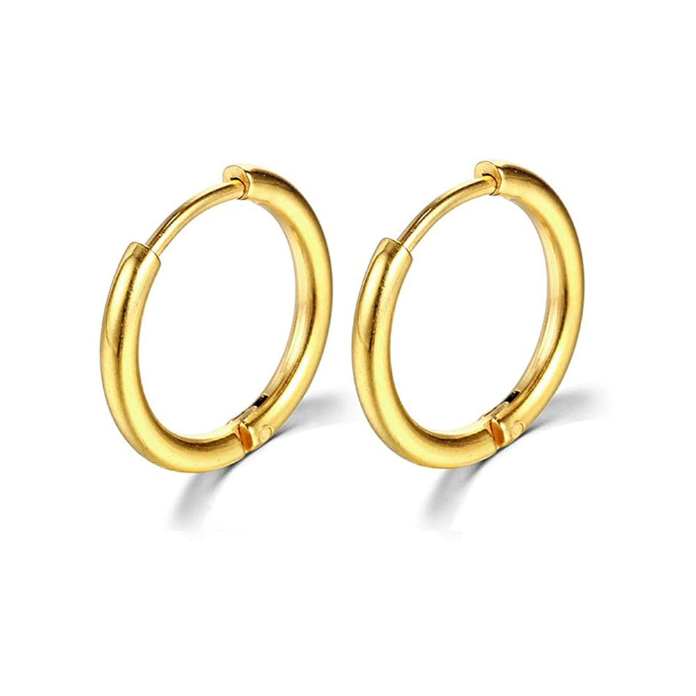 2025 New Simple Stainless Steel Small Hoop Earrings for Women Men Cartilage Ear Piercing Jewelry Pendientes Hombre Mujer