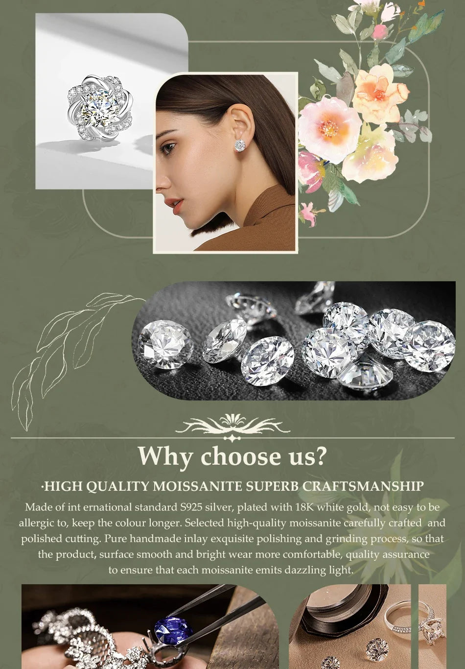 14K Gold Filled Pink Moissanite Rings 5 Stone D VVS1 for Women Man with 1/20th 14 Karat Gold Engagement Wedding Jewelry
